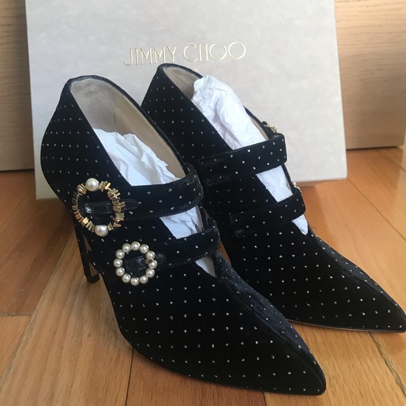 Jimmy Choo Larissa 100 Glitter Spotted Shoes - Picture 5 of 6